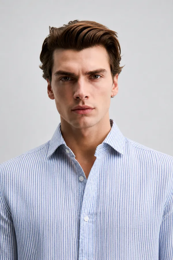 100_Pure_Linen_Blue_Stripe_Shirt
