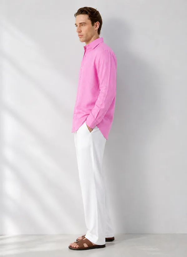 100_Pure_Linen_Pink_Shirt