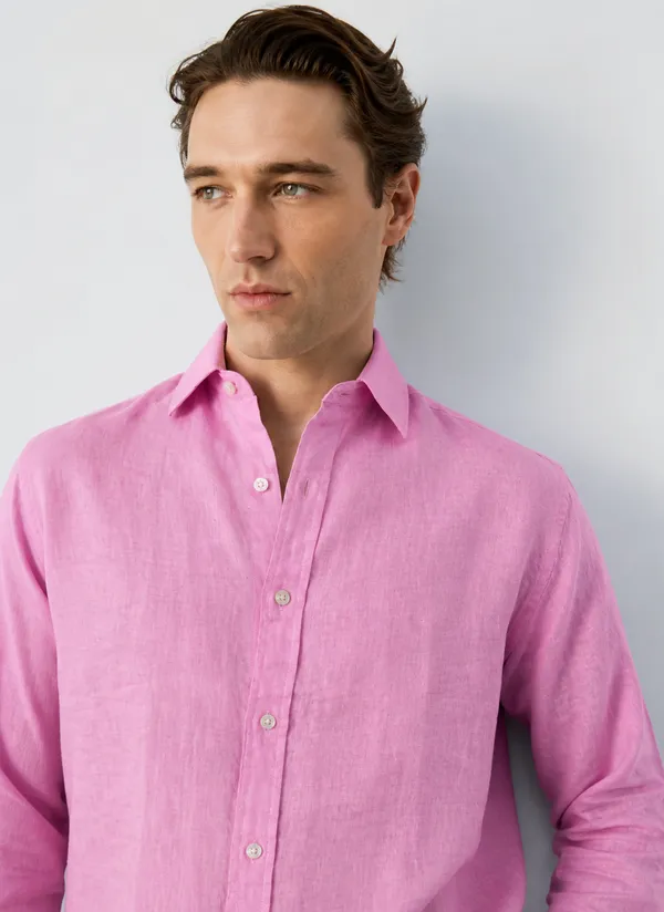 100_Pure_Linen_Pink_Shirt