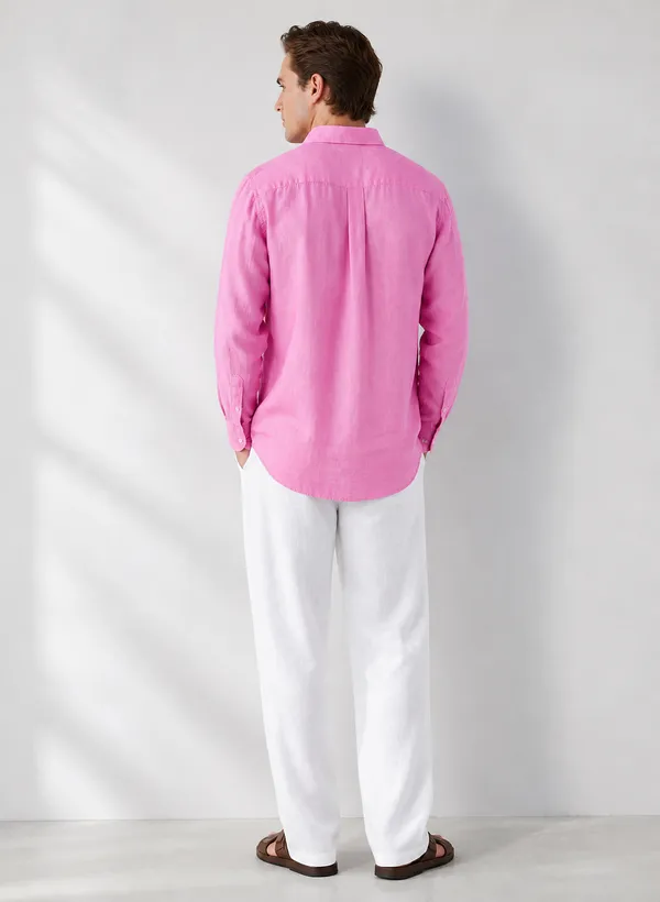 100_Pure_Linen_Pink_Shirt