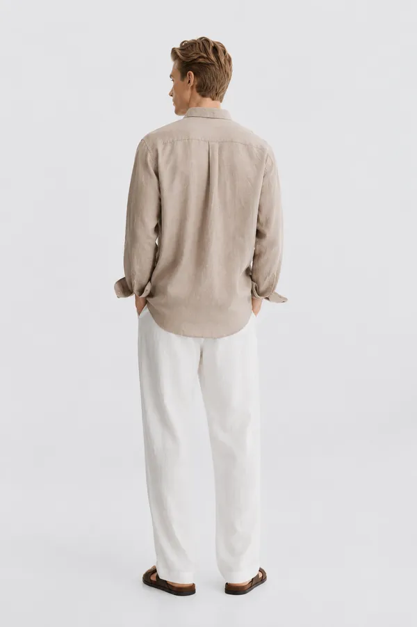 100_Pure_Linen_Camel_Shirt