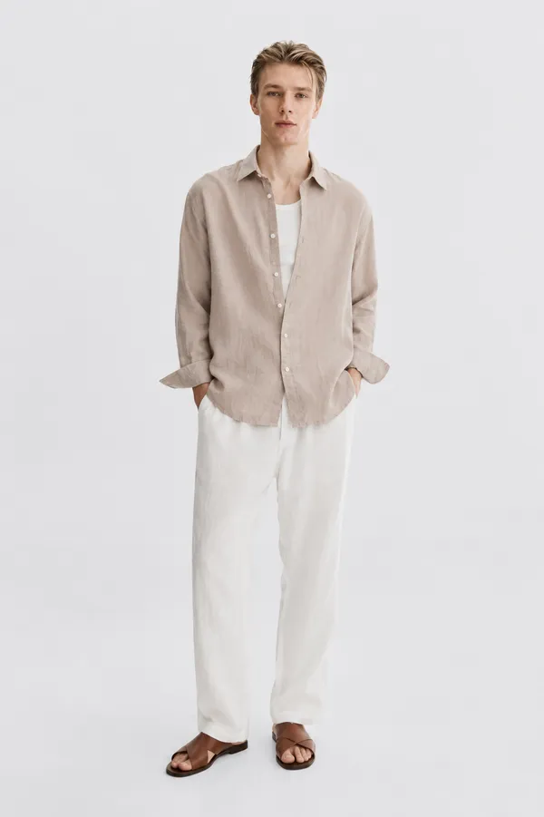 100_Pure_Linen_Camel_Shirt