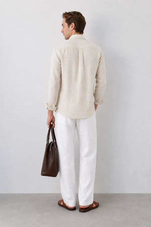 100_Pure_Linen_Off_White_Shirt