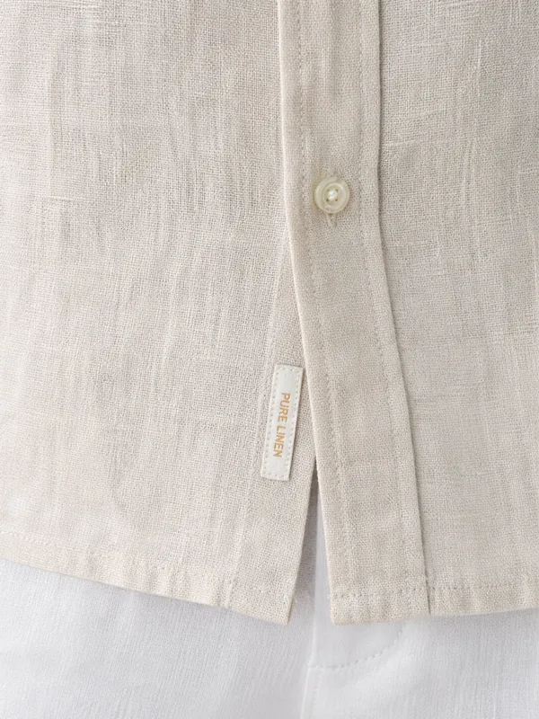 100_Pure_Linen_Off_White_Shirt