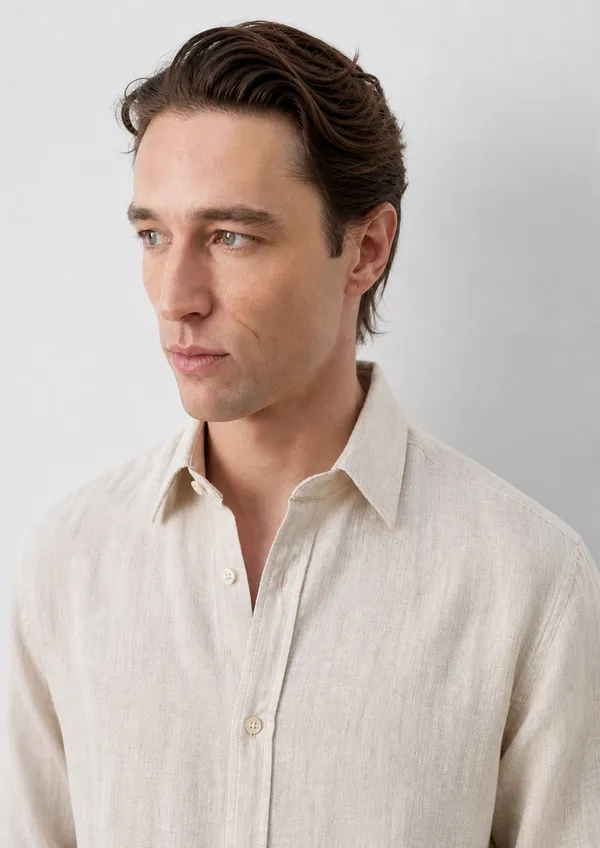 100_Pure_Linen_Off_White_Shirt