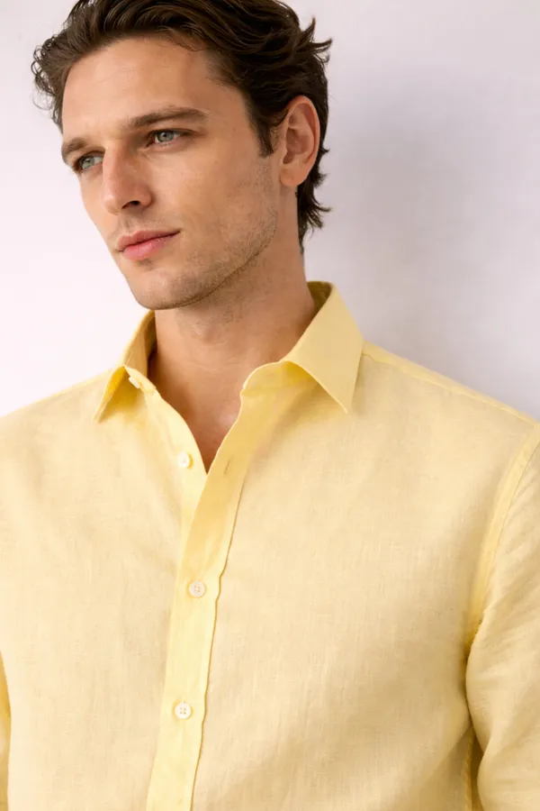 Yellow_Linen_Blend_Shirt