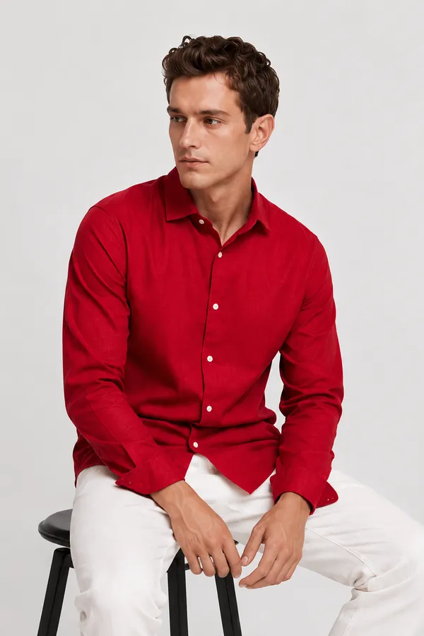 Crimson_Red_Linen_Blend_Shirt