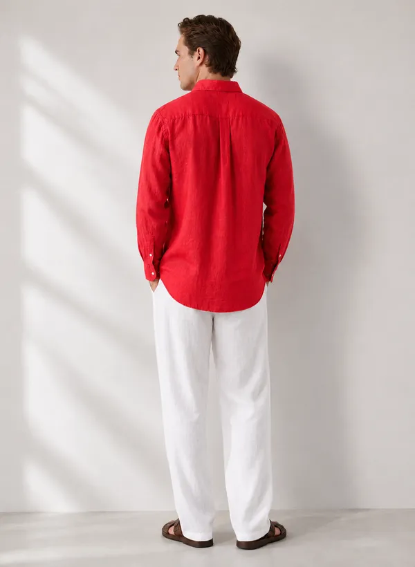 100_Pure_Linen_Red_Shirt