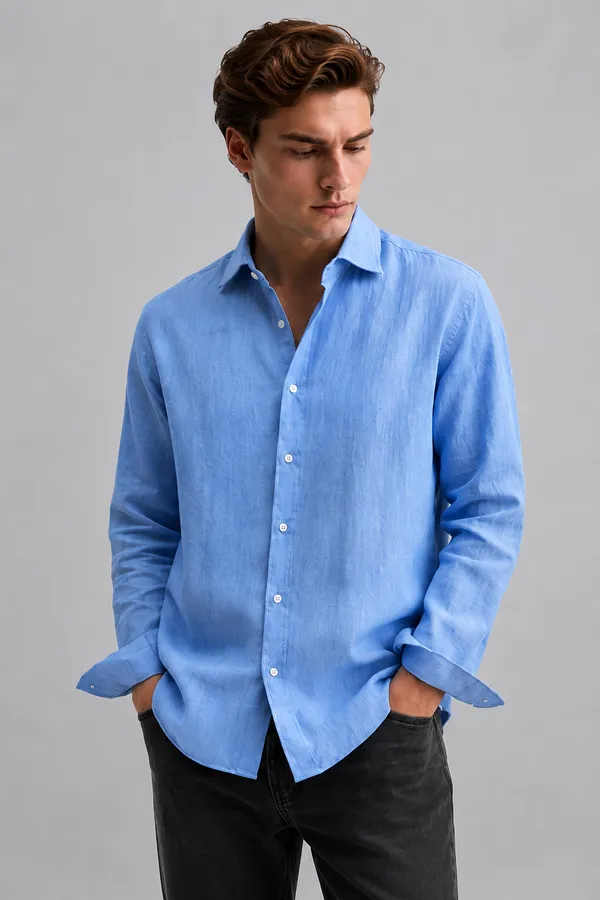 100_Pure_Linen_Blue_Shirt