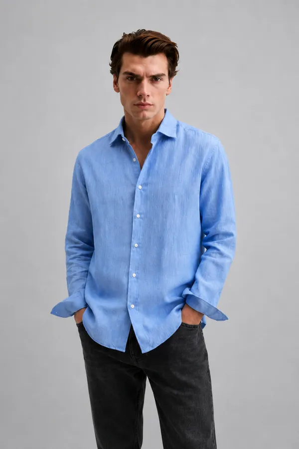100_Pure_Linen_Blue_Shirt