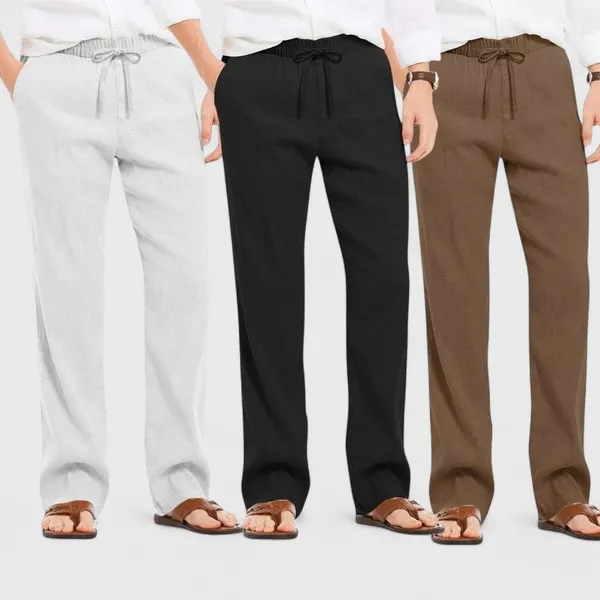 Combo_Of_3_Linen_Loose_Fit_Men_Pant_Brown_Black_And_Light_Gray_50343