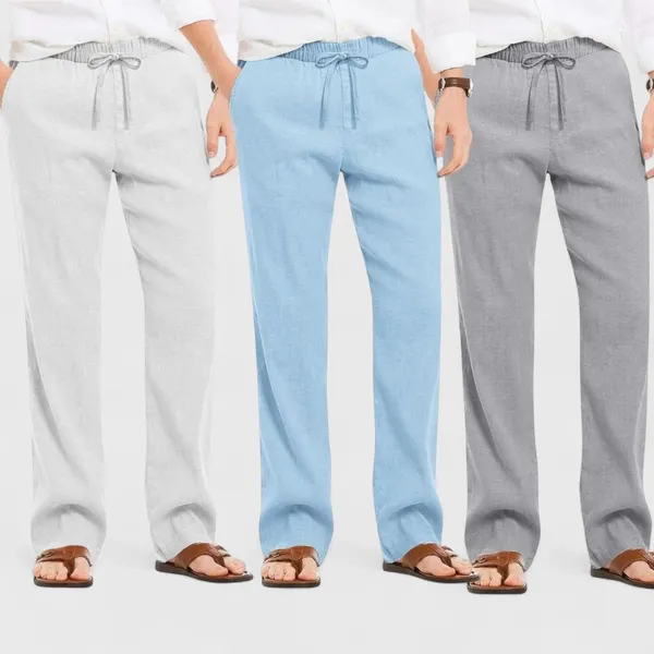 Combo_Of_3_Linen_Loose_Fit_Men_Pant_Gray_Blue_And_Light_Gray_50351