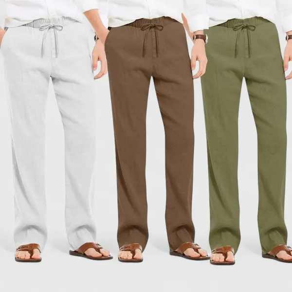 Combo_Of_3_Linen_Loose_Fit_Men_Pant_Olive_Green_Brown_And_Light_Gray_50360