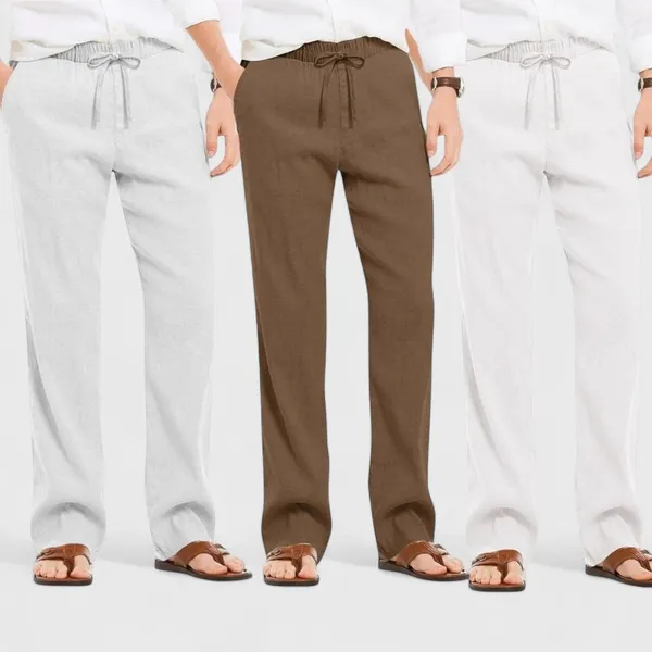 Combo_Of_3_Linen_Loose_Fit_Men_Pant_White_Brown_And_Light_Gray_50362