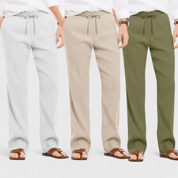 Combo_Of_3_Linen_Loose_Fit_Men_Pant_Olive_Green_Light_Beige_And_Light_Gray_50369