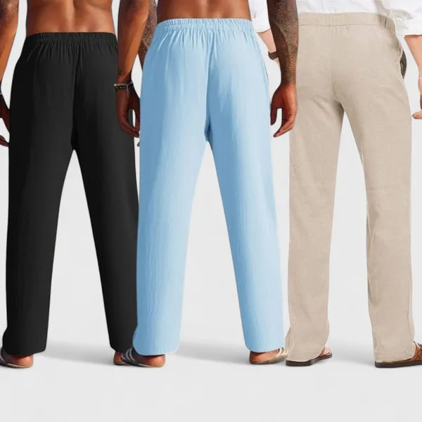 Combo_Of_3_Linen_Loose_Fit_Men_Pant_Light_Beige_Blue_And_Black_50380