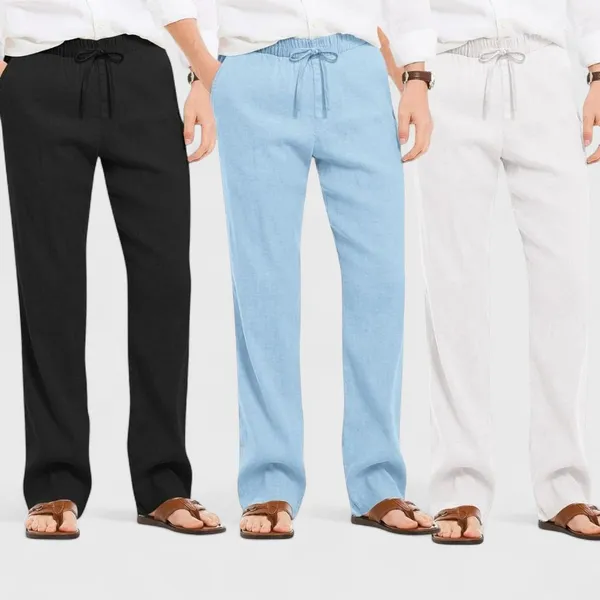 Combo_Of_3_Linen_Loose_Fit_Men_Pant_White_Blue_And_Black_50384