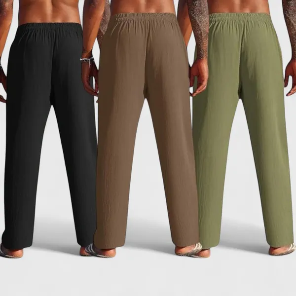 Combo_Of_3_Linen_Loose_Fit_Men_Pant_Olive_Green_Brown_And_Black_50388