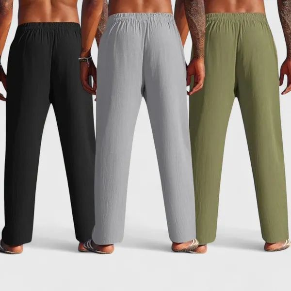 Combo_Of_3_Linen_Loose_Fit_Men_Pant_Olive_Green_Gray_And_Black_50393