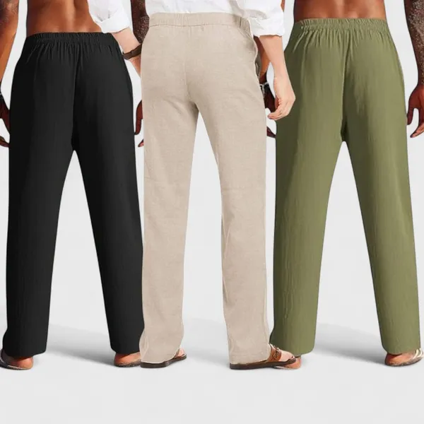 Combo_Of_3_Linen_Loose_Fit_Men_Pant_Olive_Green_Light_Beige_And_Black_50397