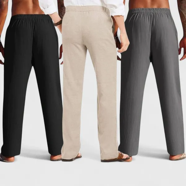 Combo_Of_3_Linen_Loose_Fit_Men_Pant_Dark_Gray_Light_Beige_And_Black_50398
