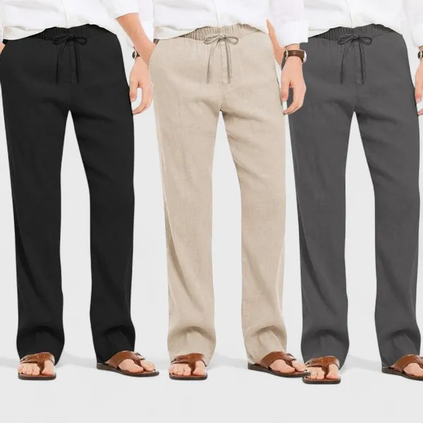 Combo_Of_3_Linen_Loose_Fit_Men_Pant_Dark_Gray_Light_Beige_And_Black_50398
