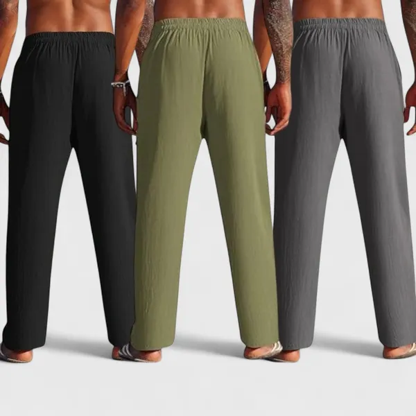 Combo_Of_3_Linen_Loose_Fit_Men_Pant_Dark_Gray_Olive_Green_And_Black_50403