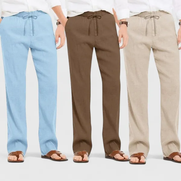 Combo_Of_3_Linen_Loose_Fit_Men_Pant_Light_Beige_Brown_And_Blue_50407