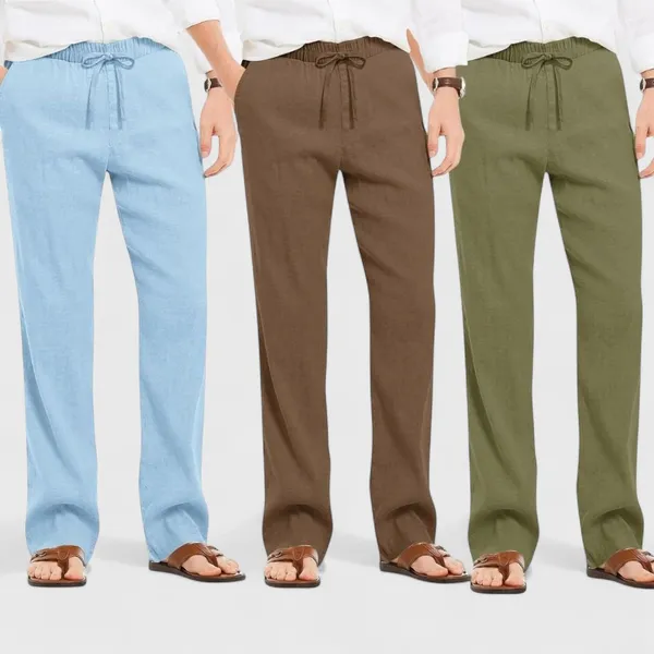 Combo_Of_3_Linen_Loose_Fit_Men_Pant_Olive_Green_Brown_And_Blue_50409