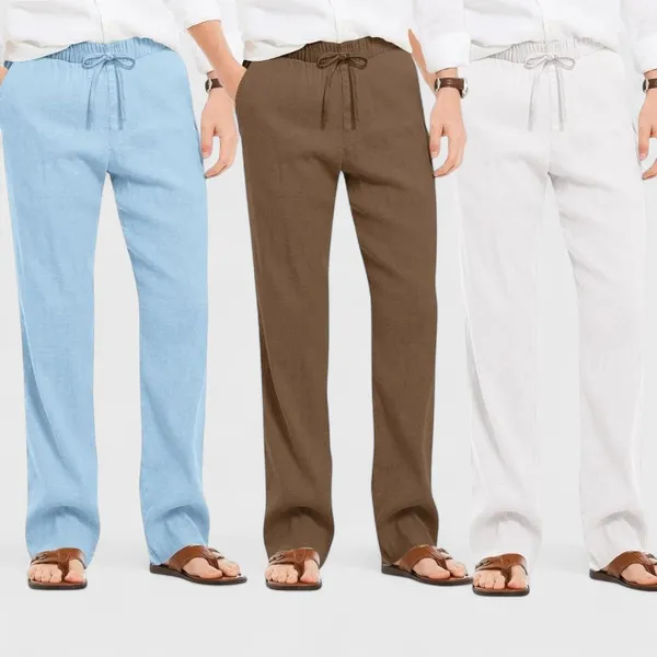 Combo_Of_3_Linen_Loose_Fit_Men_Pant_White_Brown_And_Blue_50411