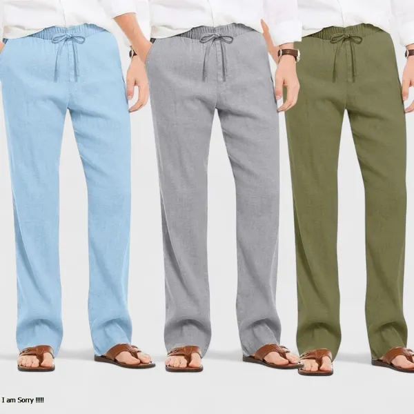 Combo_Of_3_Linen_Loose_Fit_Men_Pant_Olive_Green_Gray_And_Blue_50414
