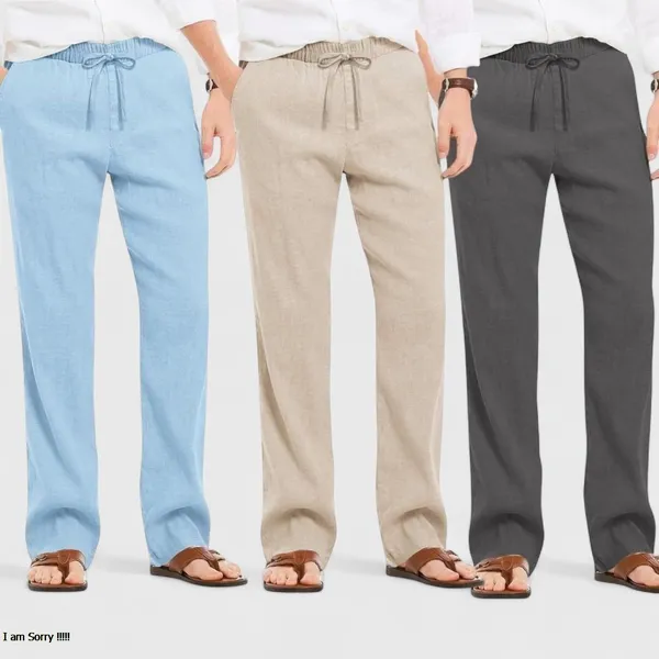Combo_Of_3_Linen_Loose_Fit_Men_Pant_Dark_Gray_Light_Beige_And_Blue_50419
