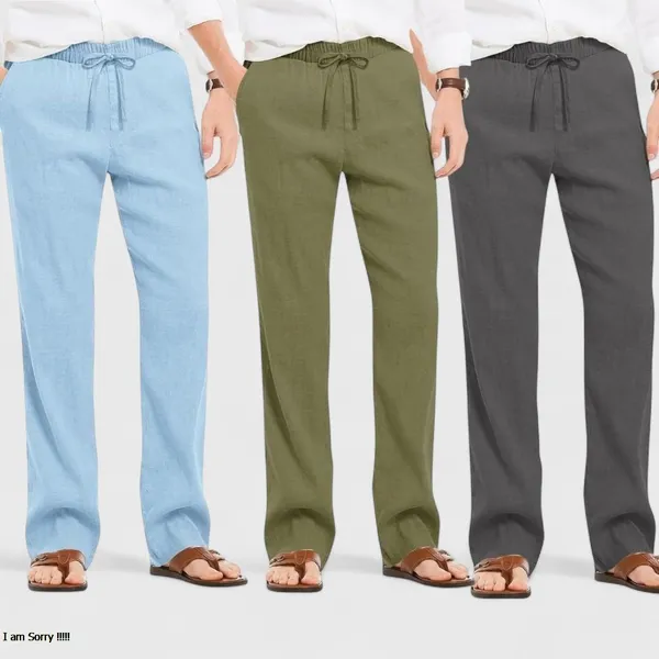 Combo_Of_3_Linen_Loose_Fit_Men_Pant_Dark_Gray_Olive_Green_And_Blue_50424