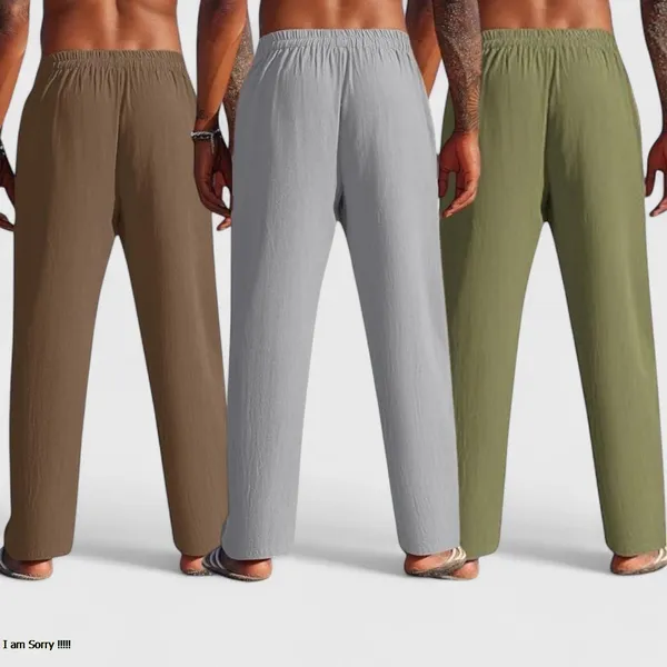 Combo_Of_3_Linen_Loose_Fit_Men_Pant_Olive_Green_Gray_And_Brown_50429