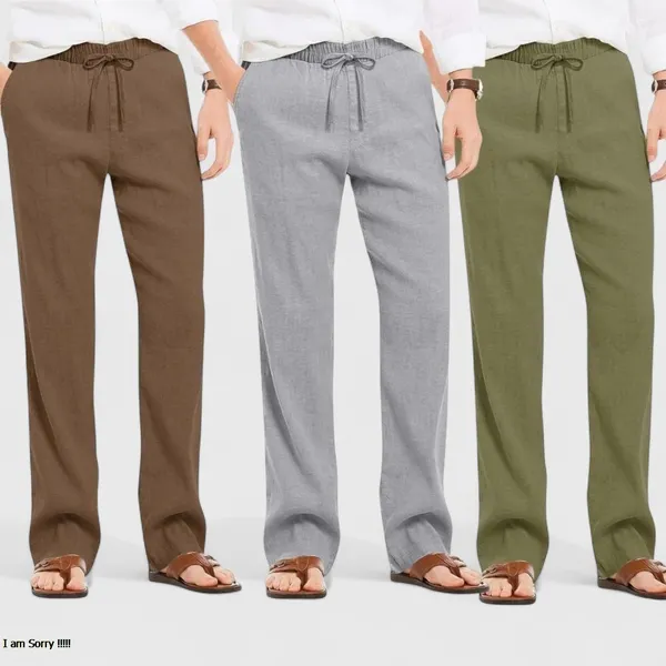 Combo_Of_3_Linen_Loose_Fit_Men_Pant_Olive_Green_Gray_And_Brown_50429