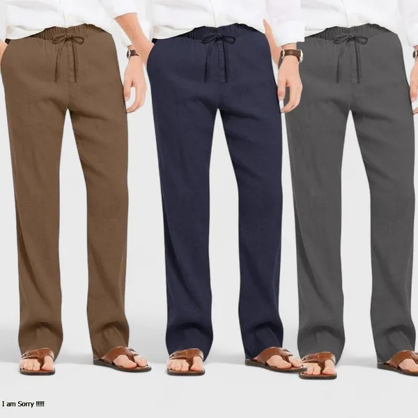 Combo_Of_3_Linen_Loose_Fit_Men_Pant_Dark_Gray_Navy_Blue_And_Brown_50437
