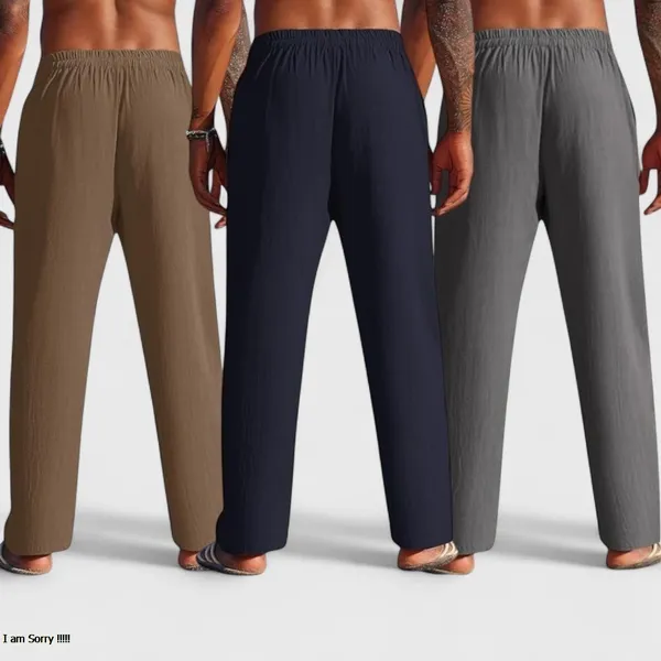 Combo_Of_3_Linen_Loose_Fit_Men_Pant_Dark_Gray_Navy_Blue_And_Brown_50437