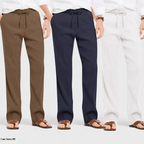 Combo_Of_3_Linen_Loose_Fit_Men_Pant_White_Navy_Blue_And_Brown_50438