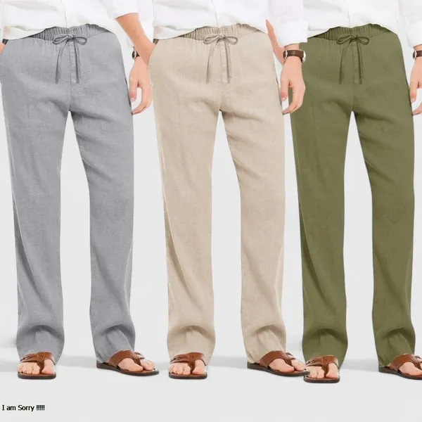Combo_Of_3_Linen_Loose_Fit_Men_Pant_Olive_Green_Light_Beige_And_Gray_50443