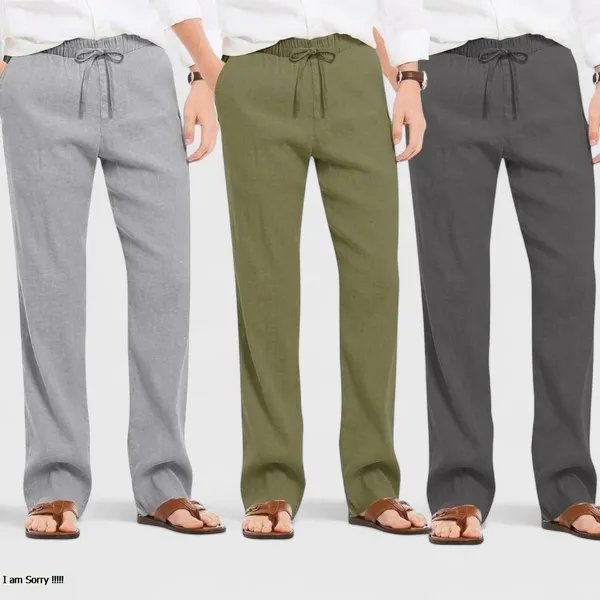 Combo_Of_3_Linen_Loose_Fit_Men_Pant_Dark_Gray_Olive_Green_And_Gray_50449