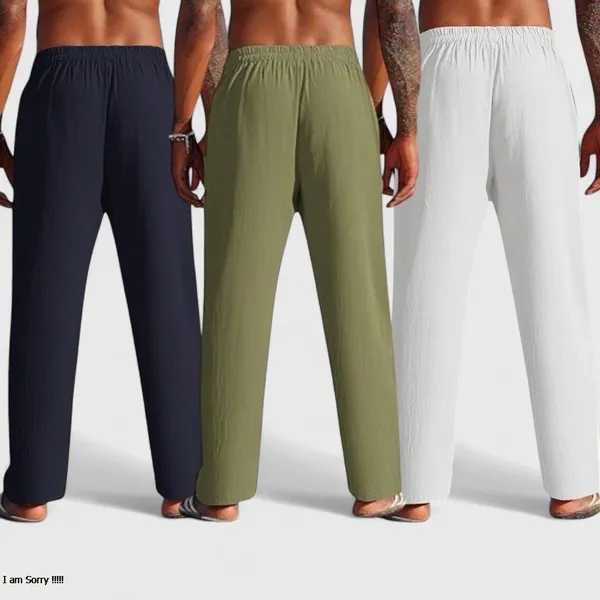 Combo_Of_3_Linen_Loose_Fit_Men_Pant_White_Olive_Green_And_Navy_Blue_50459