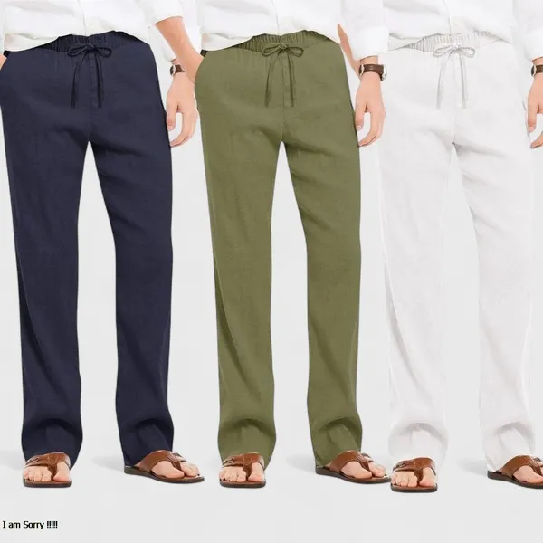 Combo_Of_3_Linen_Loose_Fit_Men_Pant_White_Olive_Green_And_Navy_Blue_50459