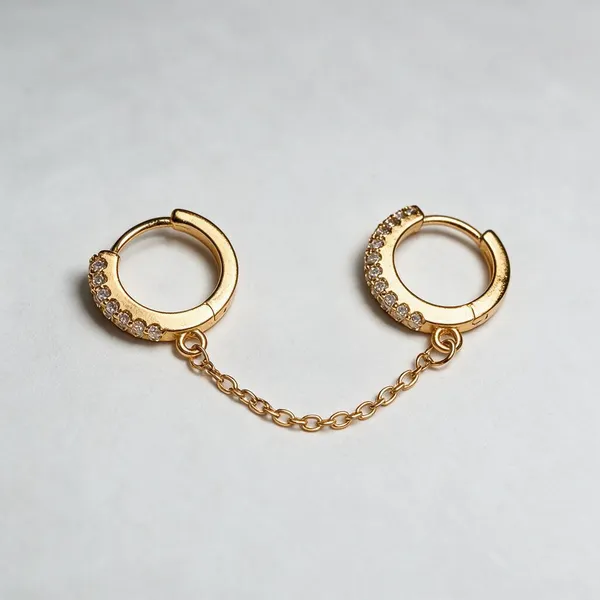 Gold_Tone_Linked_Ring_Chain_Earring_for_Women