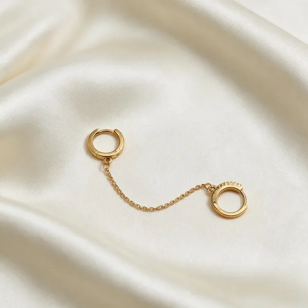 Gold_Tone_Linked_Ring_Chain_Earring_for_Women