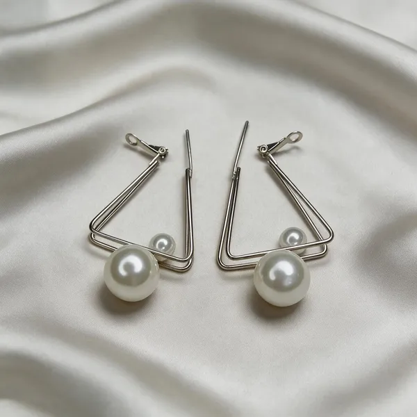 White_Pearl_Geometric_Drop_Earrings_for_Women