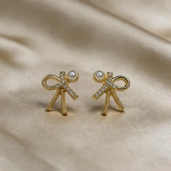 Gold_Tone_Bow_Stud_Earrings_for_Women