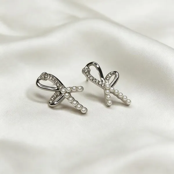 Silver_Bow_Stud_Earrings_for_Women