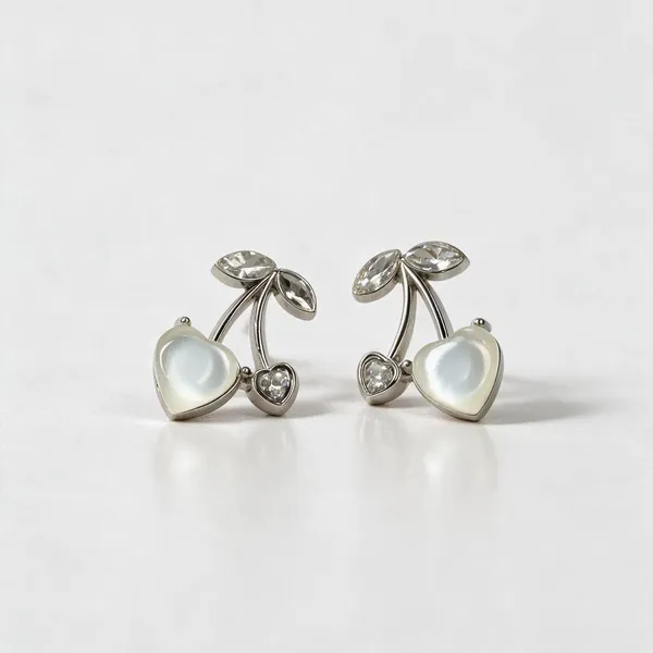 Silver_Tone_Cherry_Pearl_Drop_Earrings_for_Women