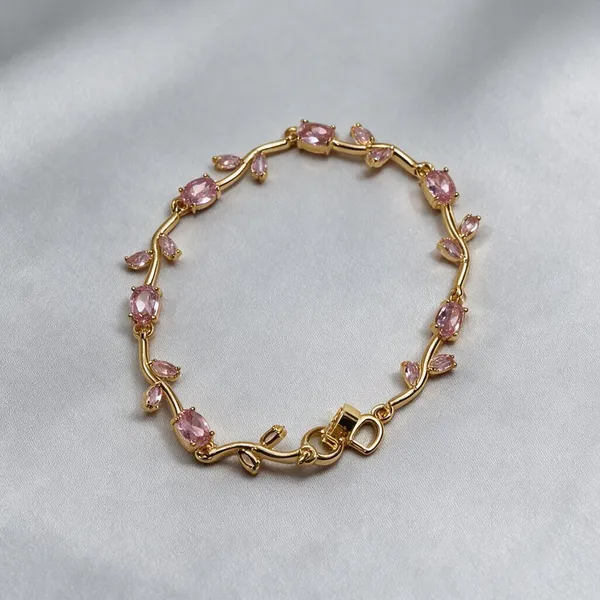 Gold_Tone_Pink_Stone_Tulip_Bracelet_for_Women