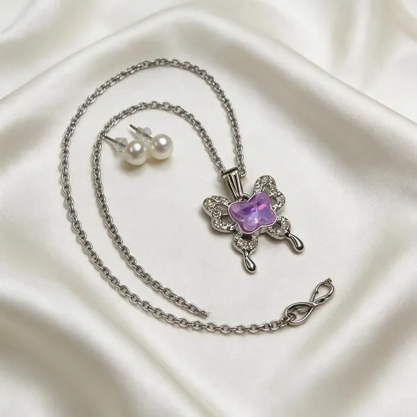 Silver_Tone_Purple_Stone_Pendant_Necklace_Set_for_Women